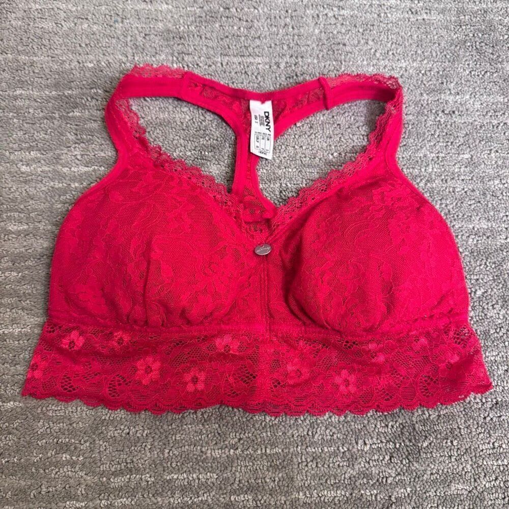 DKNY Intimates Red Lace Racerback Bralette Valentines Day XS